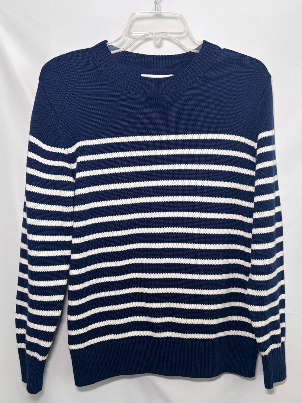 Long Wharf Supply Co. Women’s Navy and White Striped Sweater